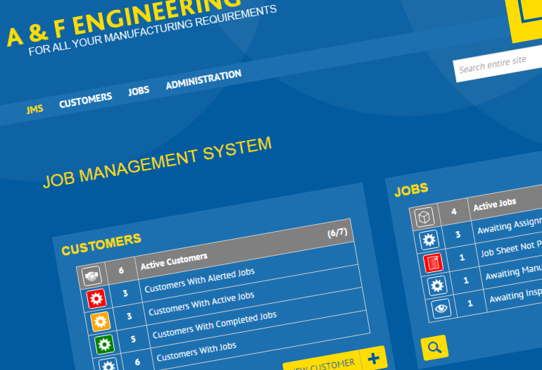 A&F Engineering Job Management System Project Screenshot 4
