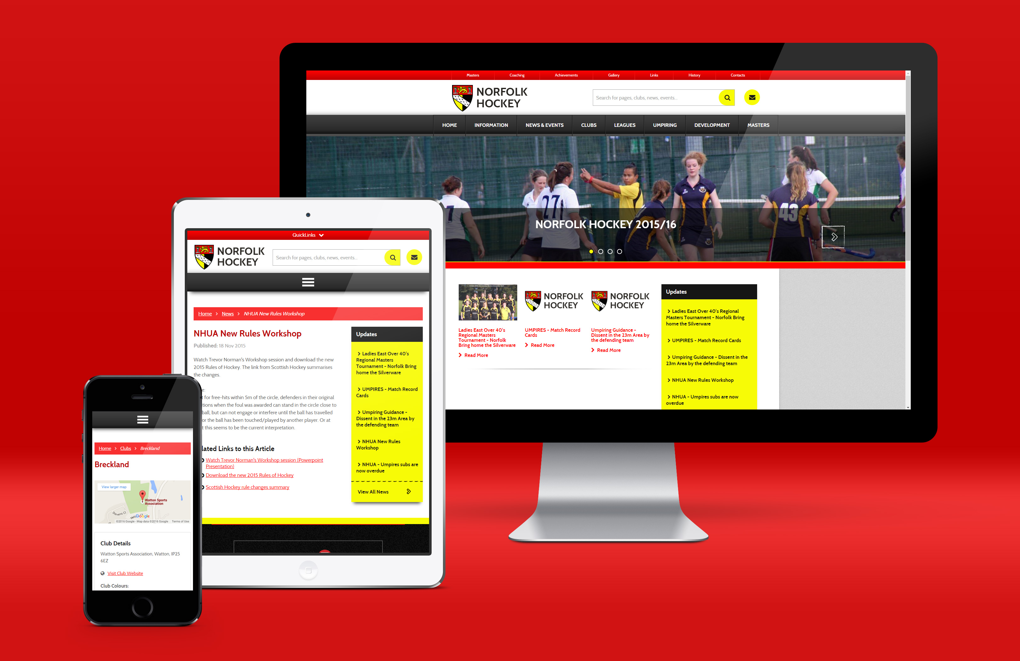Image for article: The new Norfolk Hockey site is now responsive