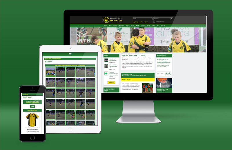 Norwich City Hockey Club - Responsive Website