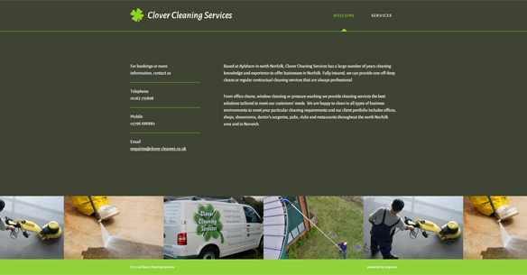 Clover Cleaning services came to Empresa to help them to create a site which will attract new customers into their business